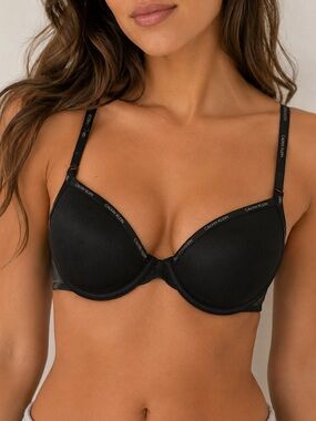 Calvin Klein Semi Sheer Mesh Bra Black 34A Lightweight Everyday